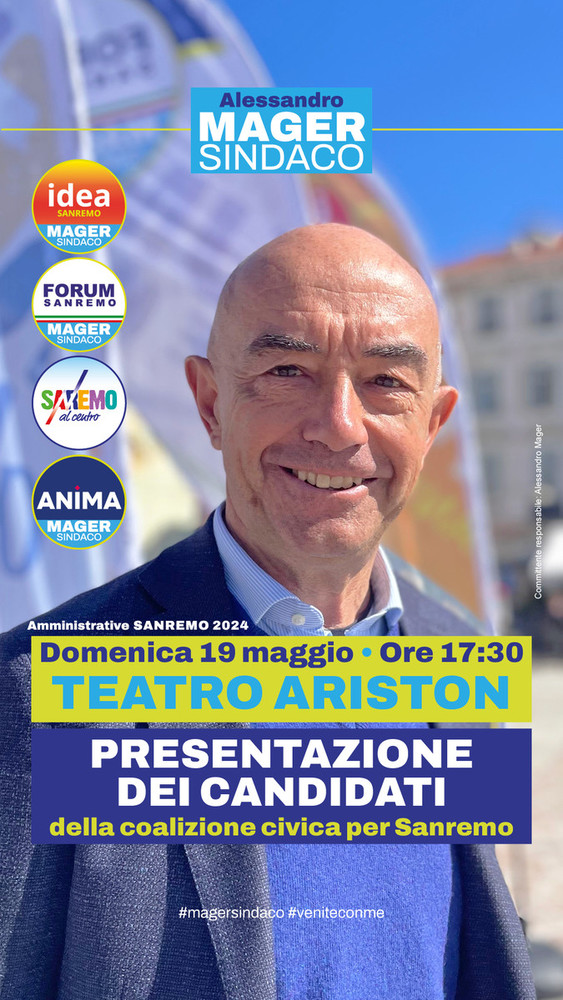 Elezioni Sanremo: Mager conferma a Fellegara la sua presenza domani alla Federazione Operaia Sanremese