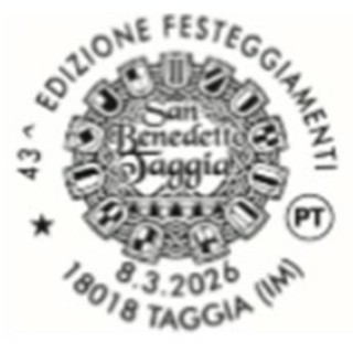 Taggia, annullo filatelico speciale per San Benedetto Revelli: Poste Italiane attiva lo sportello temporaneo
