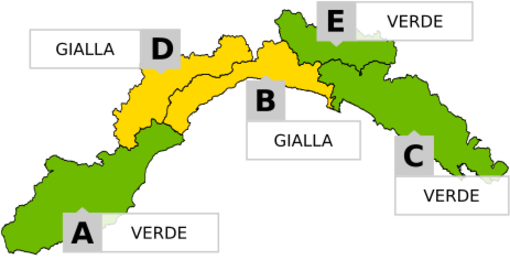 Allerta temporali sulla nostra regione: per la provincia di Imperia è di minima intensità (Verde)