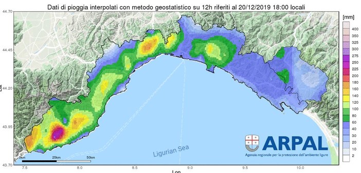 Allerta meteo: la 'rossa' sul Ponente terminerà alle 21, poi sarà 'arancio' fino alla mezzanotte