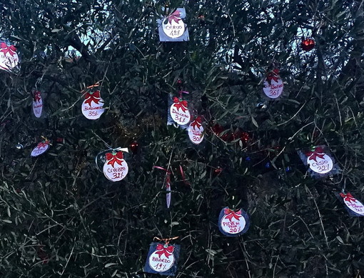 67 palline come i comuni della provincia appese all'albero di Natale del presidio 'No Lotto 6'