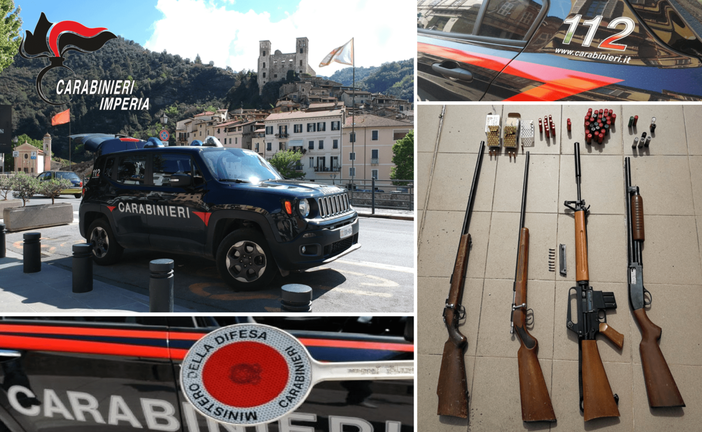 Isolabona: armi nascoste in campagna, i Carabinieri arrestano due insospettabili 60enni