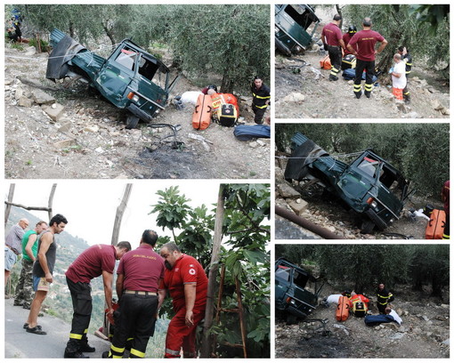 Sanremo: due anziani coniugi finiscono in una fascia con l'Ape, facendo un volo di circa 6 metri Sanremo: due anziani coniugi finiscono in una fascia con l'Ape, facendo un volo di circa 6 metri