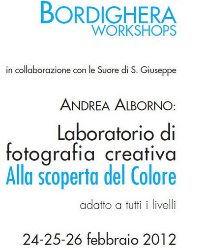Da venerdì a domenica un laboratorio di fotografia creativa di Andrea Alborno a Bordighera Da venerdì a domenica un laboratorio di fotografia creativa di Andrea Alborno a Bordighera