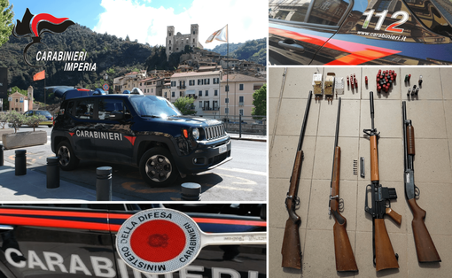 Isolabona: armi nascoste in campagna, i Carabinieri arrestano due insospettabili 60enni