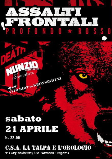 Imperia: domani sera gli Assalti Frontali in concerto al centro sociale La talpa e l'orologio