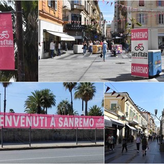 Sanremo: domani arriva il Giro d’Italia ma i commercianti non partecipano alla festa e sono poche le vetrine colorate di rosa (Foto)
