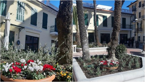 Bordighera, Ingenito: "Concluso l’allestimento delle aiuole in piazza Ruffini" (Foto)