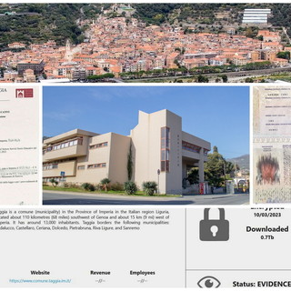 Attacco hacker al Comune di Taggia: il gruppo di cybercriminali ha pubblicato documenti e dati sensibili (Foto)
