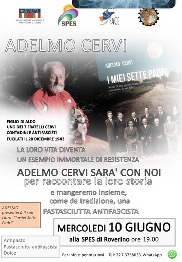 Ventimiglia, incontro con Adelmo Cervi alla Spes di Roverino Ventimiglia, incontro con Adelmo Cervi alla Spes di Roverino