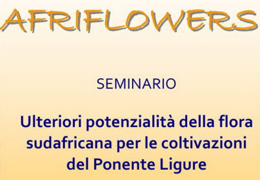 Sanremo: mercoledì prossimo una seminario sulla flora sudafricana nel ponente ligure