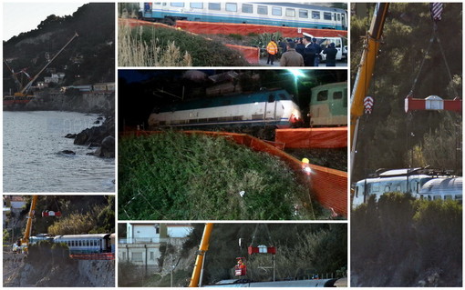 Dopo 39 giorni il treno intercity deragliato sta finalmente lasciando Andora, le immagini del passaggio e le più belle foto di oggi Dopo 39 giorni il treno intercity deragliato sta finalmente lasciando Andora, le immagini del passaggio e le più belle foto di oggi