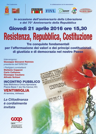 Festa della Liberazione: ecco le Celebrazioni a Ventimiglia, Si inizia questo pomeriggio
