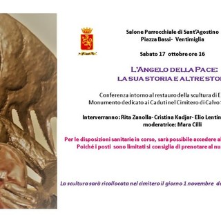 Ventimiglia, il 17 ottobre la conferenze sul restauro del monumento ai caduti nel cimitero di Calvo San Pancrazio