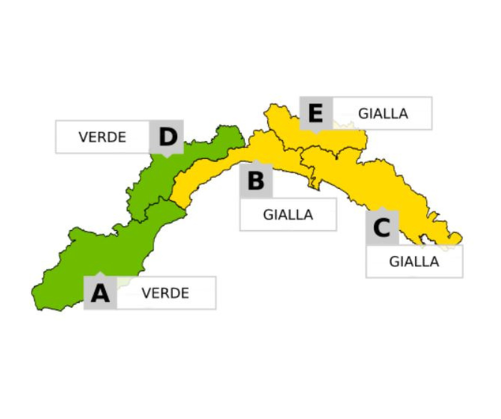 Liguria, torna il maltempo: allerta gialla per temporali sul centro-levante, Imperiese in verde Liguria, torna il maltempo: allerta gialla per temporali sul centro-levante, Imperiese in verde