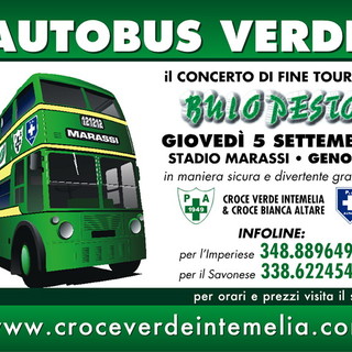 Due pubbliche assistenze del ponente organizzano l'autobus 'verde' per il concerto dei Buio Pesto Due pubbliche assistenze del ponente organizzano l'autobus 'verde' per il concerto dei Buio Pesto