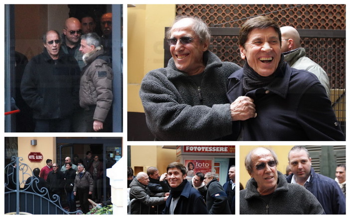 Sanremo: ecco Adriano Celentano, dopo il pranzo al Globo sono iniziate le prove all'Ariston Sanremo: ecco Adriano Celentano, dopo il pranzo al Globo sono iniziate le prove all'Ariston