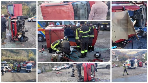 Dolceacqua, auto finisce fuori strada durante una manovra 'a spinta': si alza in volo l'elisoccorso (Foto e video)