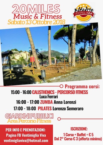 Ventimiglia: sabato un pomeriggio di allenamenti al percorso fitness dei giardini pubblici