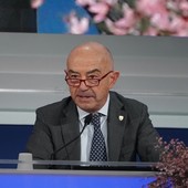 Alessandro Mager in sala stampa all'Ariston