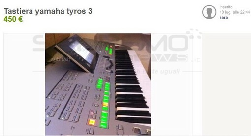 Riva Ligure: truffato on line mentre cerca di comprare una tastiera, derubato di 470 euro Riva Ligure: truffato on line mentre cerca di comprare una tastiera, derubato di 470 euro