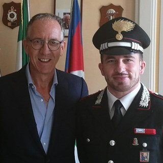 Sanremo: il Capitano Paolo De Alescandris va a Messina, il saluto al Sindaco Alberto Biancheri (Foto)