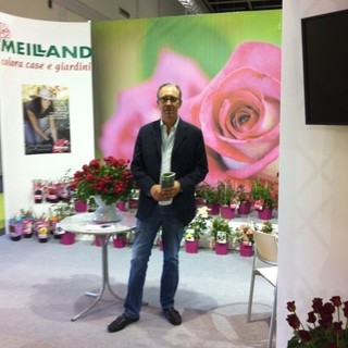 Alberto Biancheri e Pierre Richardier al Flormart per la presentazione della rosa biologica