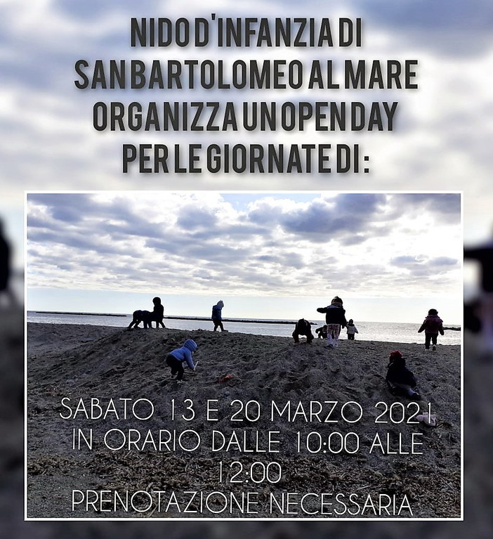San Bartolomeo al Mare: 'Abbracciaperte', a marzo due Open day. Le famiglie potranno scoprire gli spazi e conoscere il progetto educativo
