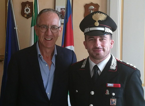 Sanremo: il Capitano Paolo De Alescandris va a Messina, il saluto al Sindaco Alberto Biancheri (Foto)