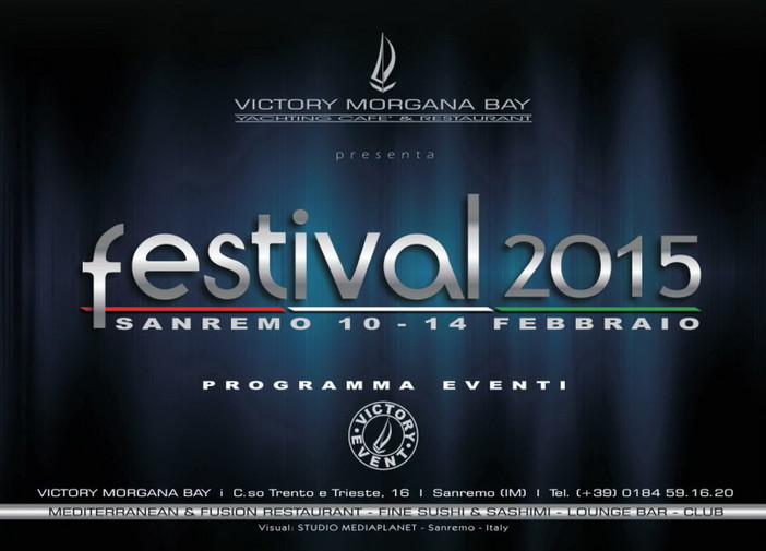 #Sanremo2015: tutto pronto al Festival al Victory Morgana Bay appuntamento con 'Amazing week' #Sanremo2015: tutto pronto al Festival al Victory Morgana Bay appuntamento con 'Amazing week'