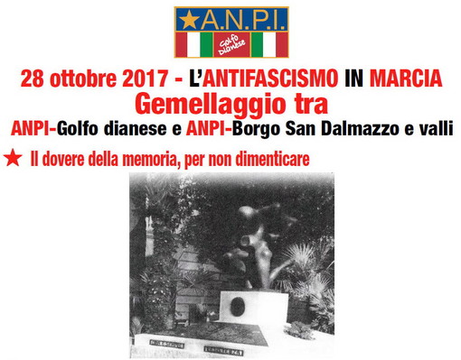 Diano Marina: l'Anpi del golfo dianese e di Borgo San Dalmazzo celebrano il gemellaggio