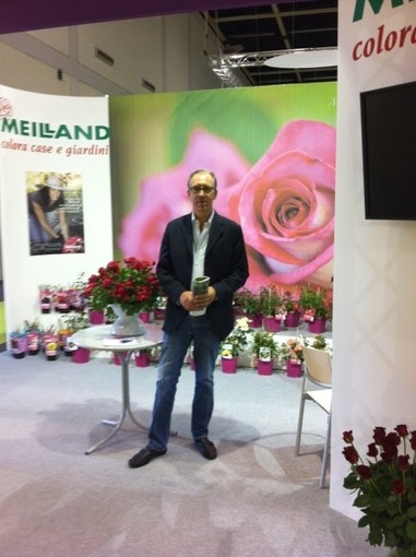 Alberto Biancheri e Pierre Richardier al Flormart per la presentazione della rosa biologica Alberto Biancheri e Pierre Richardier al Flormart per la presentazione della rosa biologica