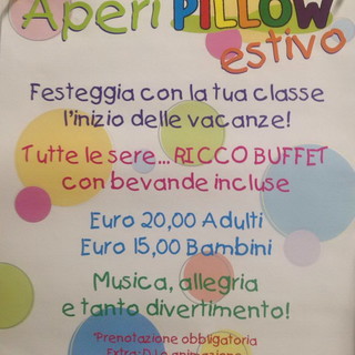Taggia: da questa sera con 'AperiPillow' un luogo dove festeggiare la fine dell'anno scolastico Taggia: da questa sera con 'AperiPillow' un luogo dove festeggiare la fine dell'anno scolastico