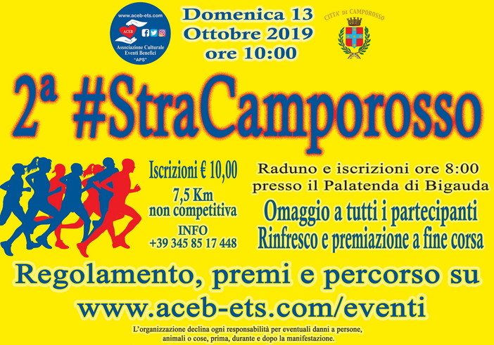 Domenica prossima appuntamento con la seconda edizione della #StraCamporosso organizzata dall'associazione Aceb