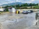 La strada allagata all'ingresso delle spiagge alla Foce La strada allagata all'ingresso delle spiagge alla Foce