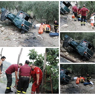 Sanremo: due anziani coniugi finiscono in una fascia con l'Ape, facendo un volo di circa 6 metri Sanremo: due anziani coniugi finiscono in una fascia con l'Ape, facendo un volo di circa 6 metri