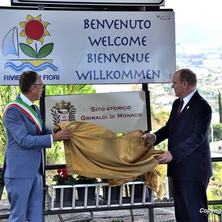 Alberto di Monaco con il sindaco Alberto Biancheri