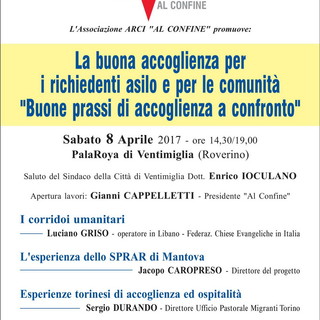 Ventimiglia: domani, convegno dal titolo ‘La buona accoglienza per i richiedenti asilo e per le comunità – buone prassi di accoglienza a confronto’ Ventimiglia: domani, convegno dal titolo ‘La buona accoglienza per i richiedenti asilo e per le comunità – buone prassi di accoglienza a confronto’