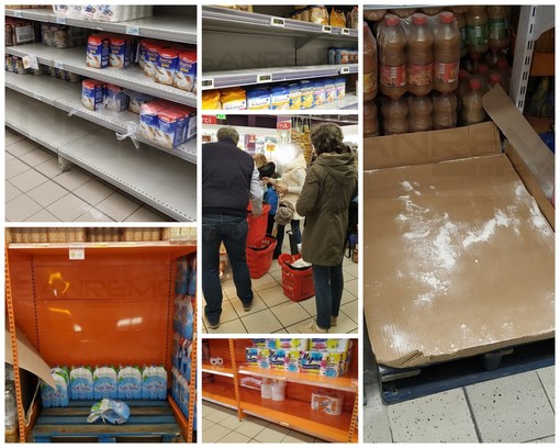 Coronavirus: supermercati di Bordighera affollati per la ‘caccia’ ai beni di prima necessità e non solo, rifornimenti garantiti