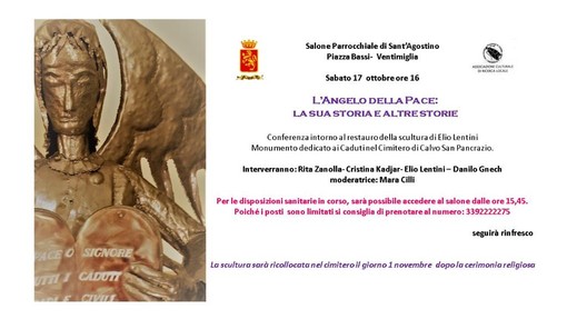 Ventimiglia, il 17 ottobre la conferenze sul restauro del monumento ai caduti nel cimitero di Calvo San Pancrazio