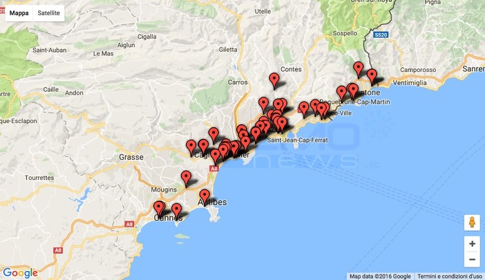 Ecco la mappa degli autovelox in Costa Azzurra, sono 52 tra il confine e Cannes
