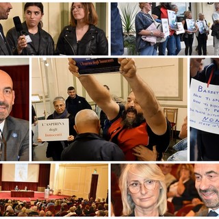 Sanremo: il Prof. Bassetti accolto al Casinò al grido di "Assassino", pochi i facinorosi che lo hanno contestato (Foto e Video)