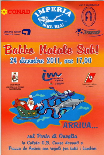 Imperia: si terrà sabato al Porto di Oneglia la celebre manifestazione "Babbo Natale Sub"