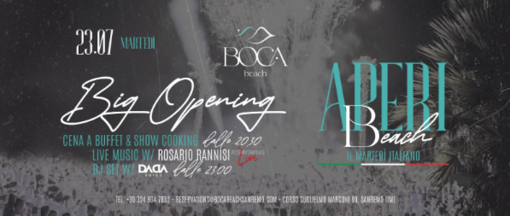 Il Boca Beach Inaugura “Aperi Beach” Il nuovo Martedì di Sanremo Il Boca Beach Inaugura “Aperi Beach” Il nuovo Martedì di Sanremo