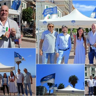 Da Ventimiglia parte la campagna 'sotto l'ombrellone' di Fdi, il senatore Berrino: "Italia vincente con governo Meloni" (Foto e video)