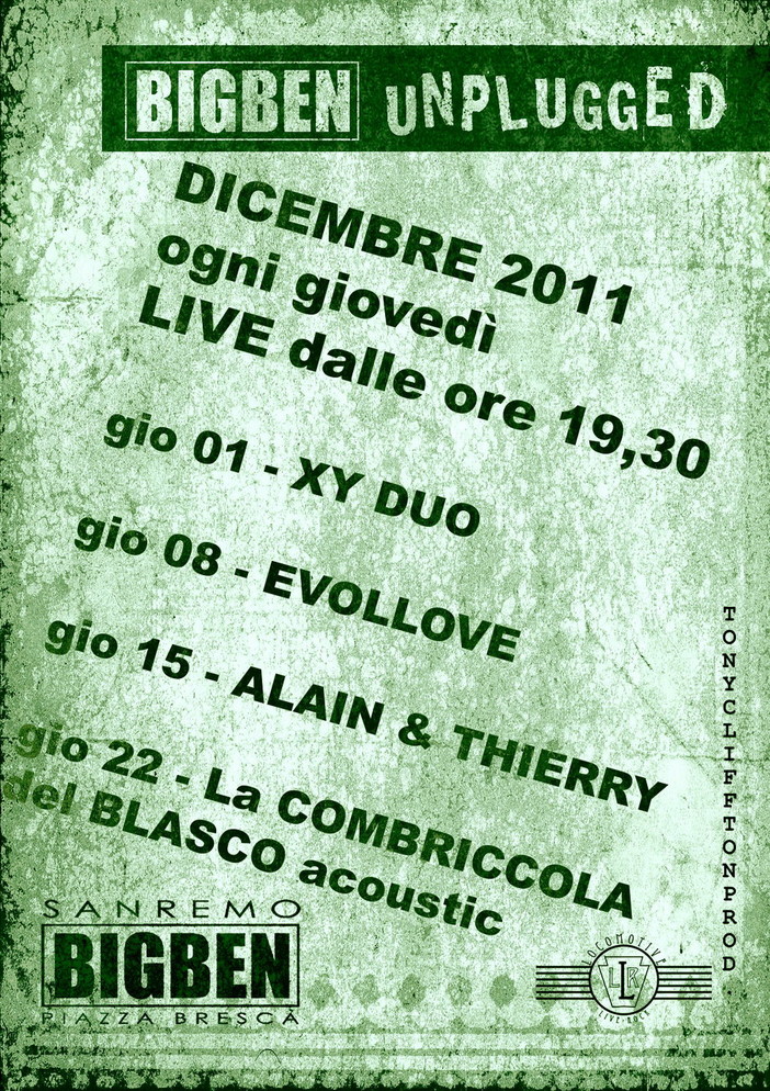 Sanremo: alta qualità musicale ogni giovedì al Big Ben. Un ricco calendario per il mese di dicembre