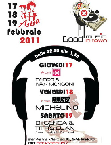 Sanremo: nel weekend appuntamento con la musica dance al 'Bar Astra'