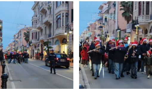 "Buon Natale dalla Banda", concerto itinerante a Bordighera (Foto e video)