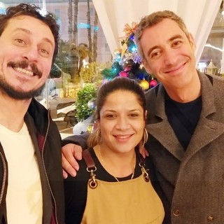 Sanremo: Luca e Paolo e tanti cantanti di 'Sanremo Giovani' ieri sera a cena al 'Buenavista' (Foto)
