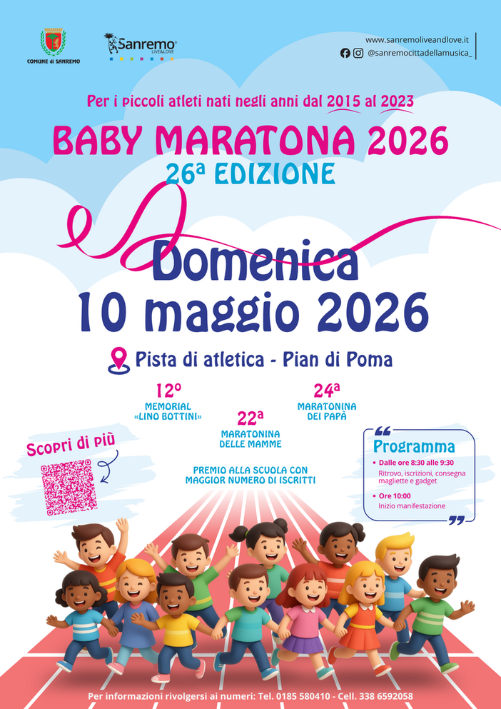 Sanremo, la festa della “Baby Maratona” alla pista di atletica